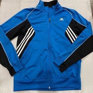 [M]Adidas Original Men Blue and Black Track Performance Jacket